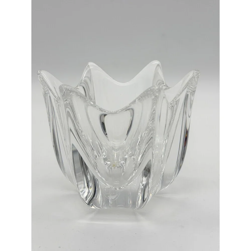 Orrefors Art Crystal Belle Tulip Vase Bowl Votive Candle Holder Johannson 4”